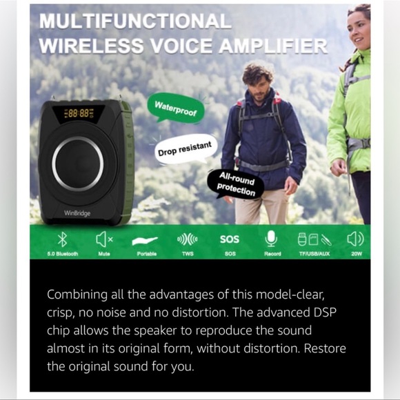 PA System/Voice Amplifier Wireless Mic Headset
Bluetooth 5.0 - Picture 6 of 12